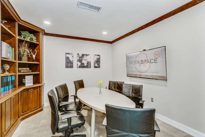 WorkSpace225 Conference Room 2 in Pensacola with seating for up to 6 people
